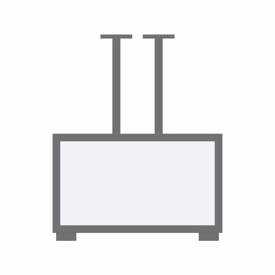 A technical drawing of ceiling mounted cosmos marine outdoor TV.